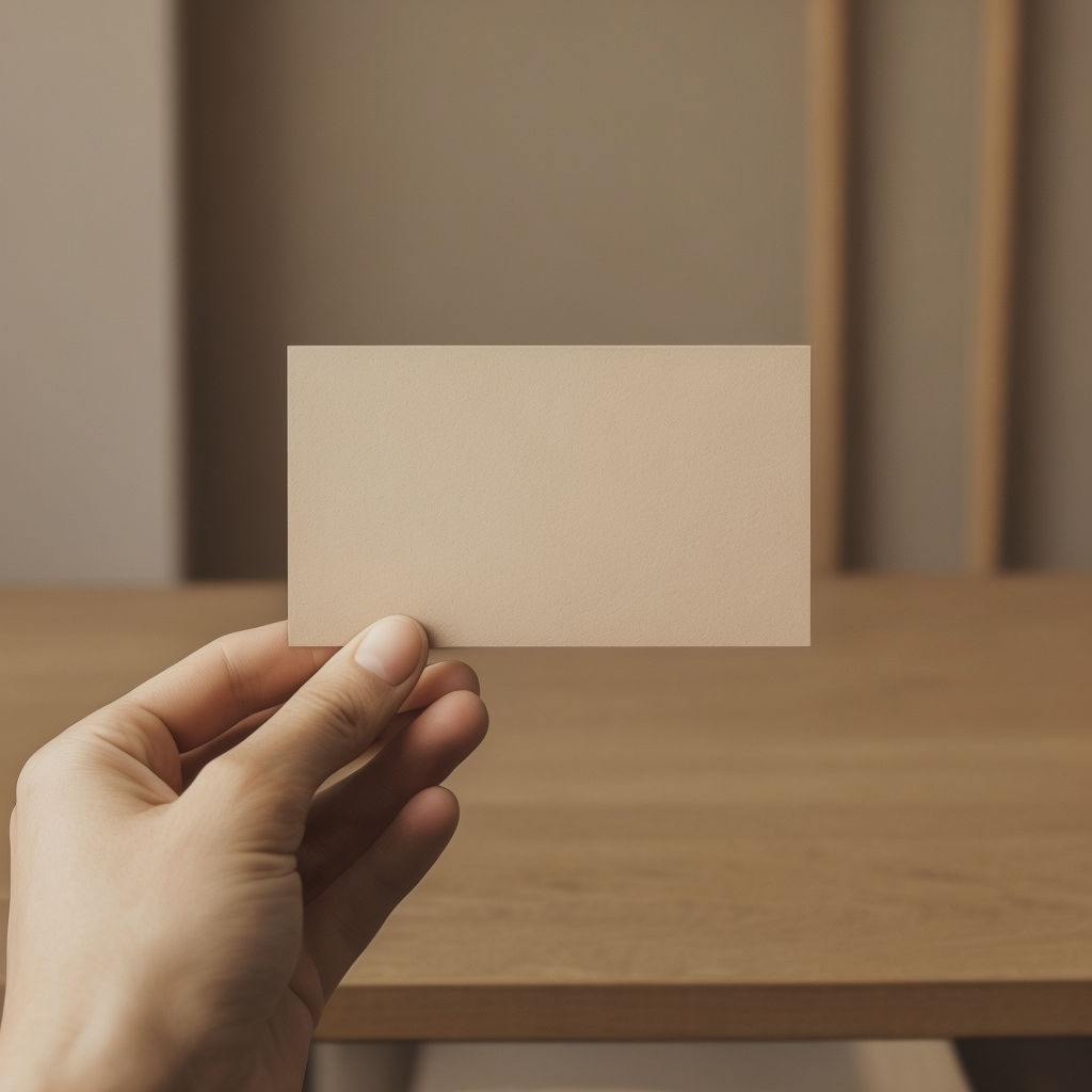 Minimalist Hand Holding Business Card Photography Mockup