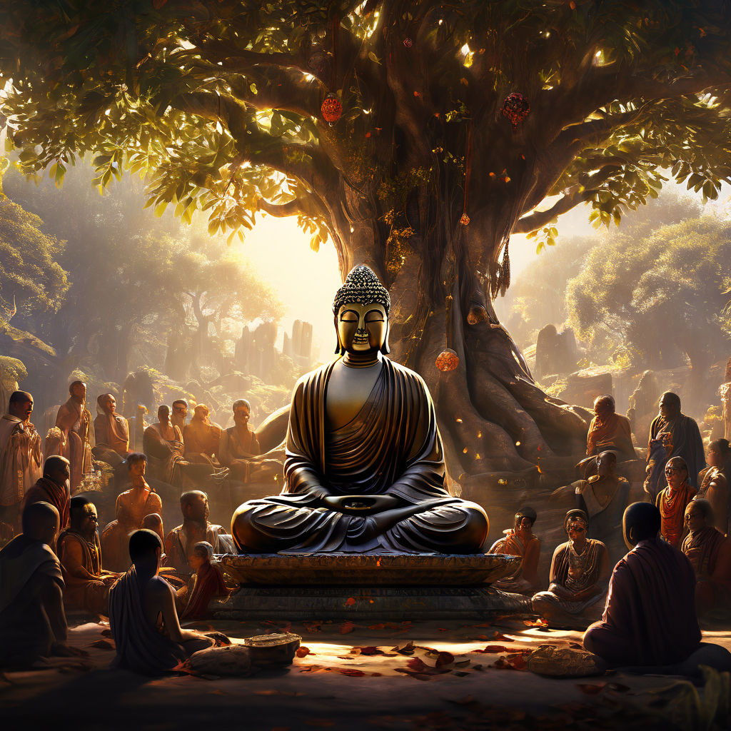 Gautama Buddha seated under the shade of the Bodhi tree by Swapnil ...