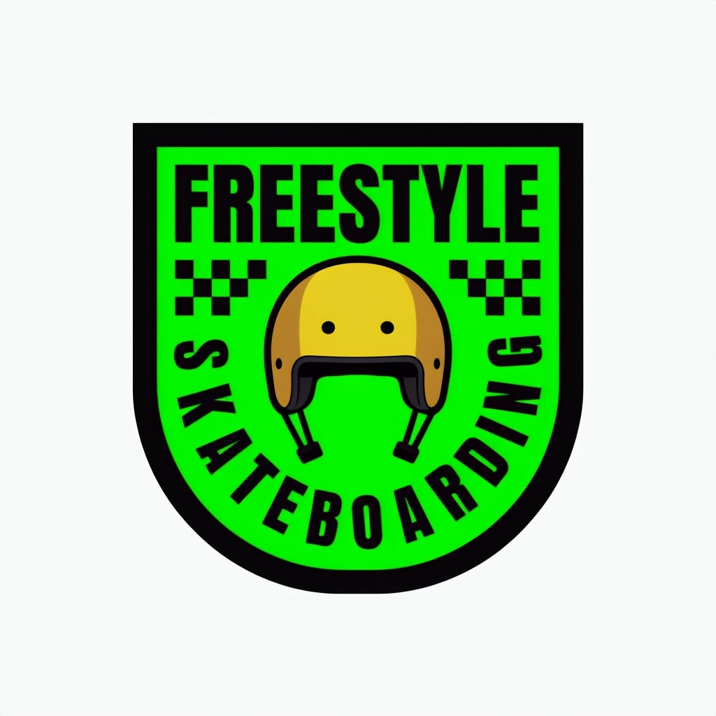 Vibrant Freestyle Skateboarding Emblem Logo Design