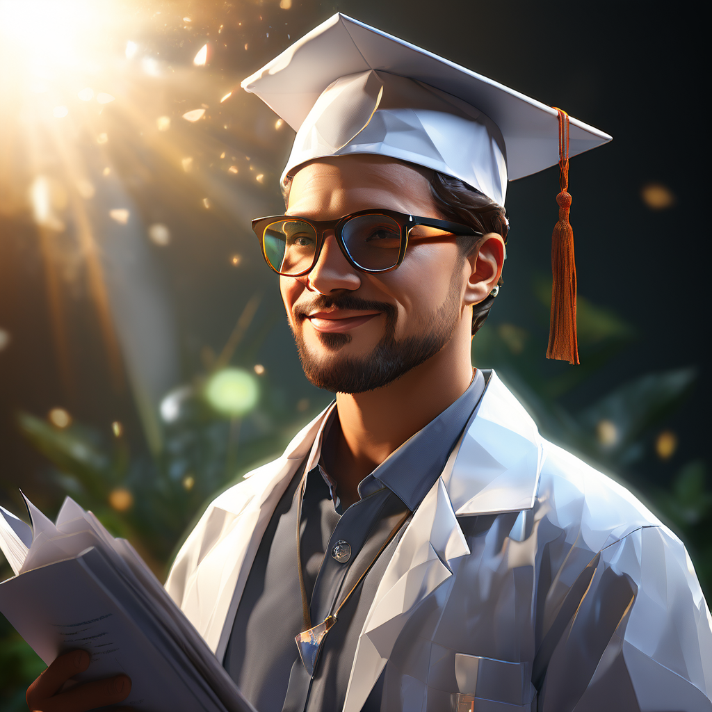 Graduate adorned in a white lab coat by Kevin Sudayuworn - Playground