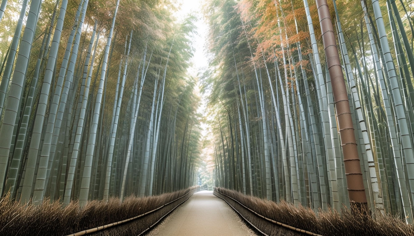 Serene Bamboo Forest Landscape Photography Poster