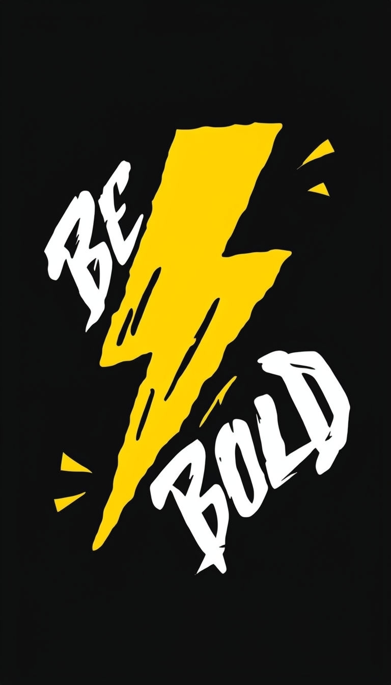 Be Bold Graffiti Lightning Bolt Street Art Poster