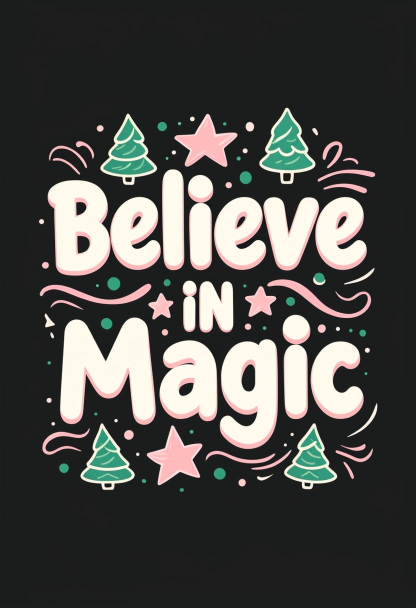 Believe in Magic Festive Motivational Graphic Design Poster