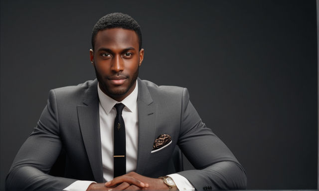 A handsome black man sitting behind a desk in a studio by LordzNation ...