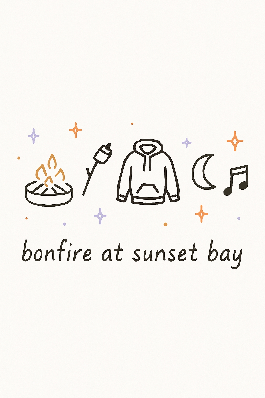 Whimsical Bonfire at Sunset Bay Minimalist T-shirt