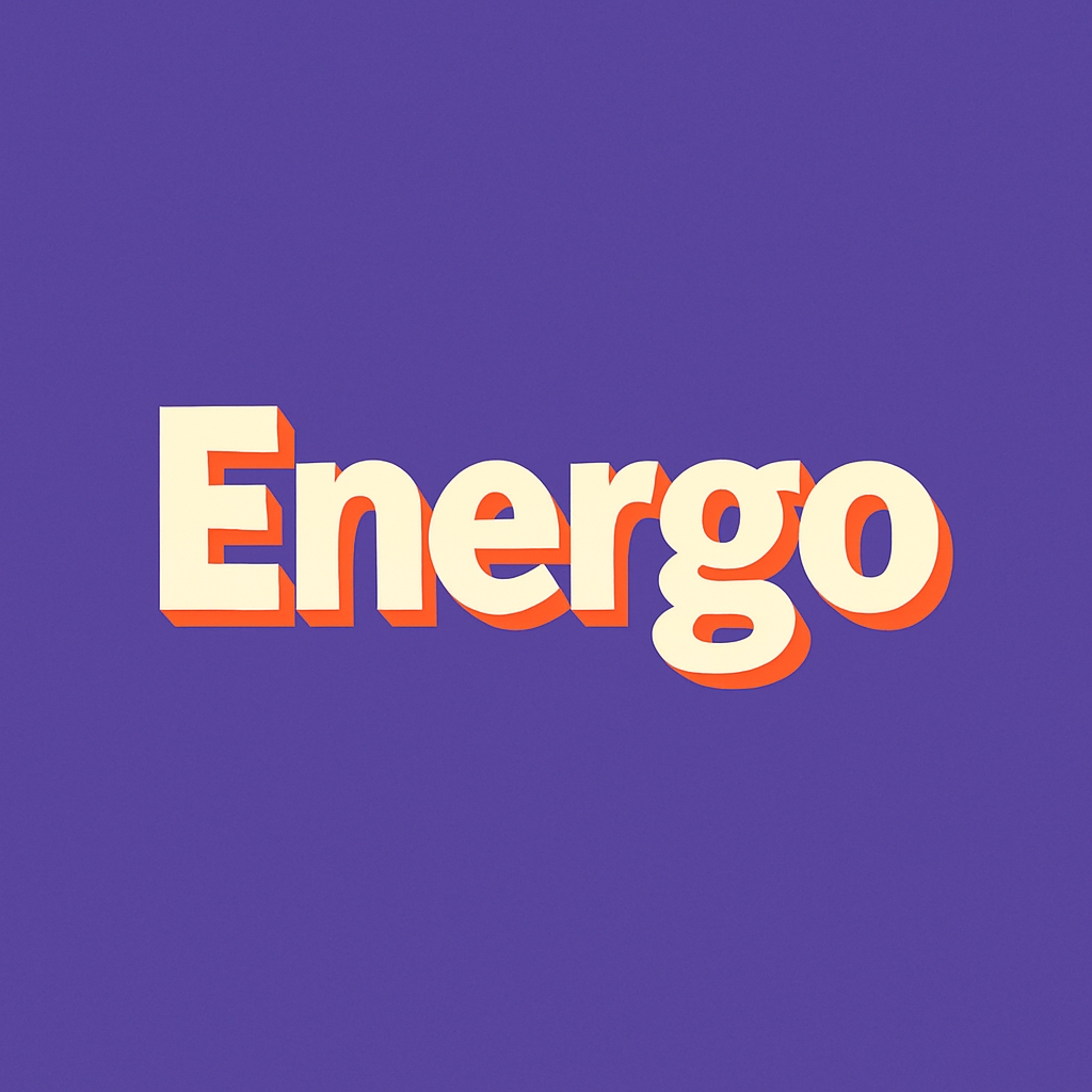 Bold Energo Logo with 3D Shadow and Vibrant Highlights Logo