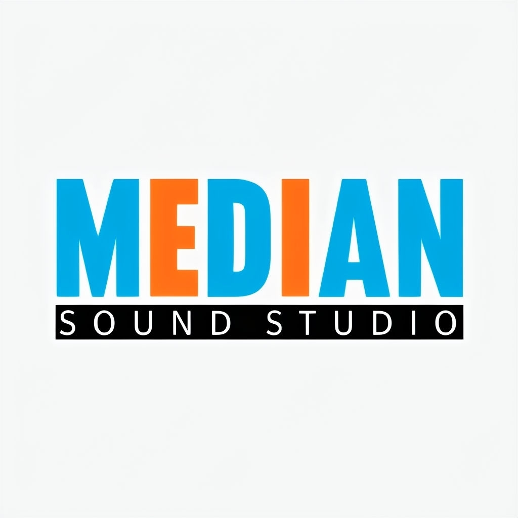 Modern Minimalist Median Sound Studio Logo Design
