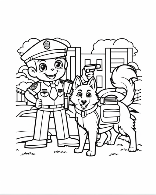 Coloring page featuring a detailed police officer uniform by Sx arabika ...