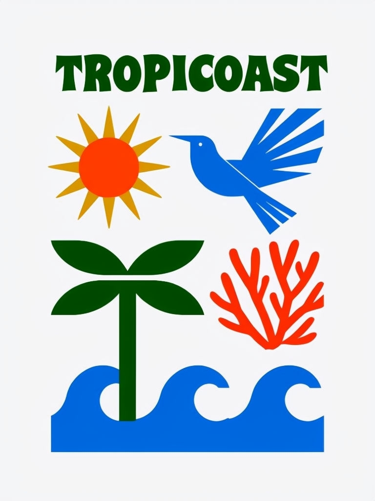 Tropicoast Tropical Graphic Design T-Shirt
