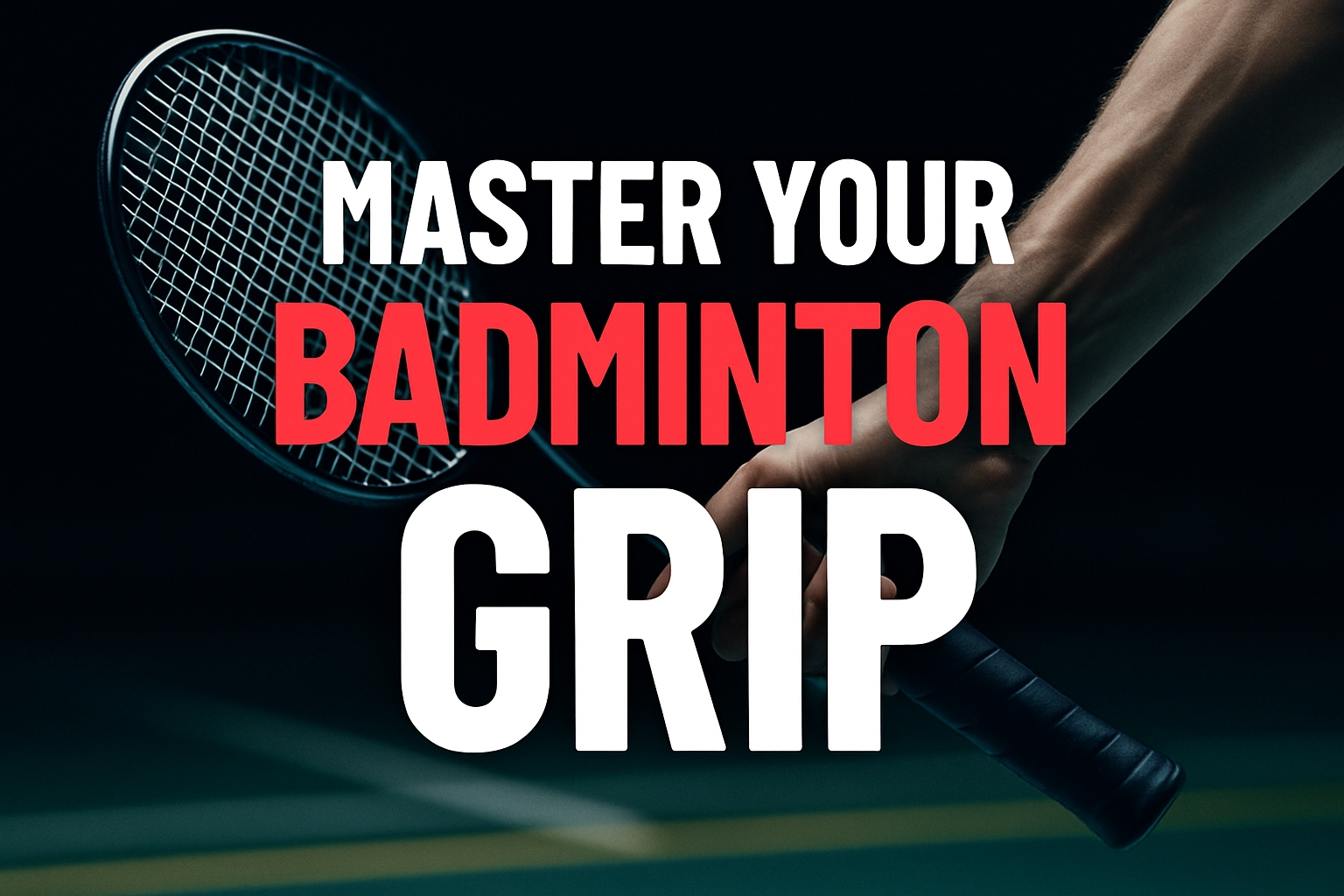 Master Your Badminton Grip Motivational Graphic for Social Media Post