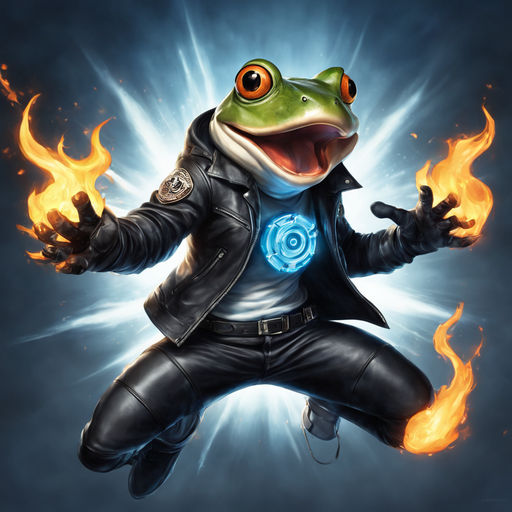 Anthropomorphic bullfrog in anime style by Dmitry Chernov - Playground