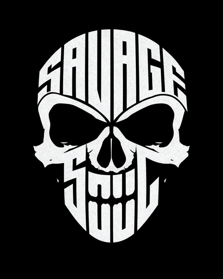 Edgy Savage Soul Skull Graphic Design T-Shirt