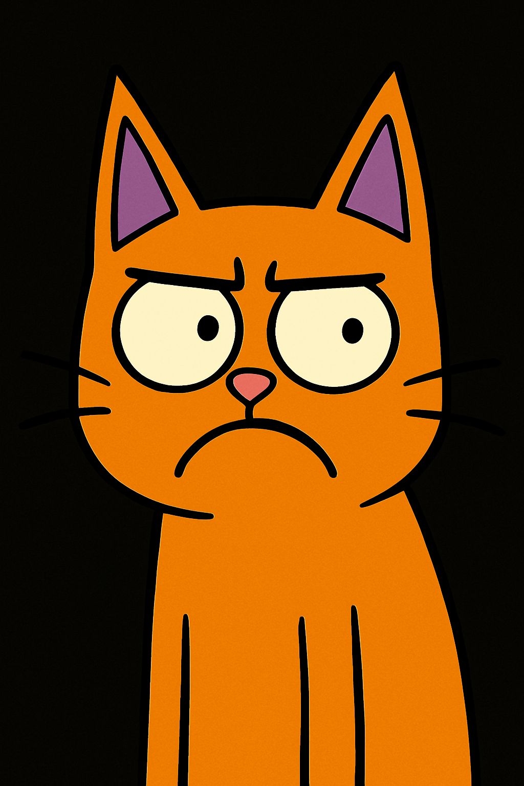 Frustrated Orange Cat Cartoon Illustration T-Shirt