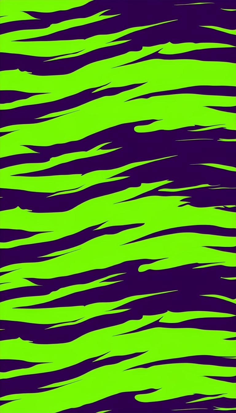 Neon Green and Purple Abstract Zebra Stripes Phone Case Cover