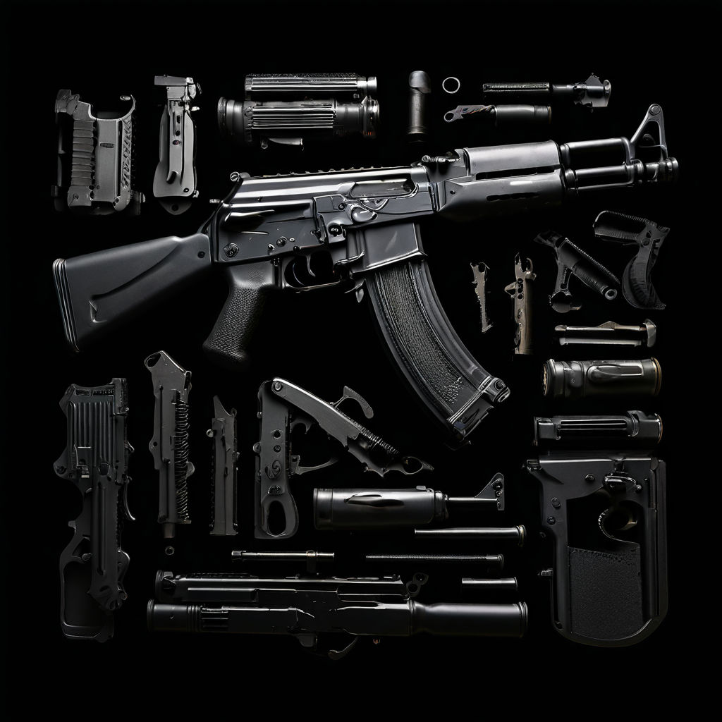 All parts of the ak 47 labeled by David Drozd - Playground