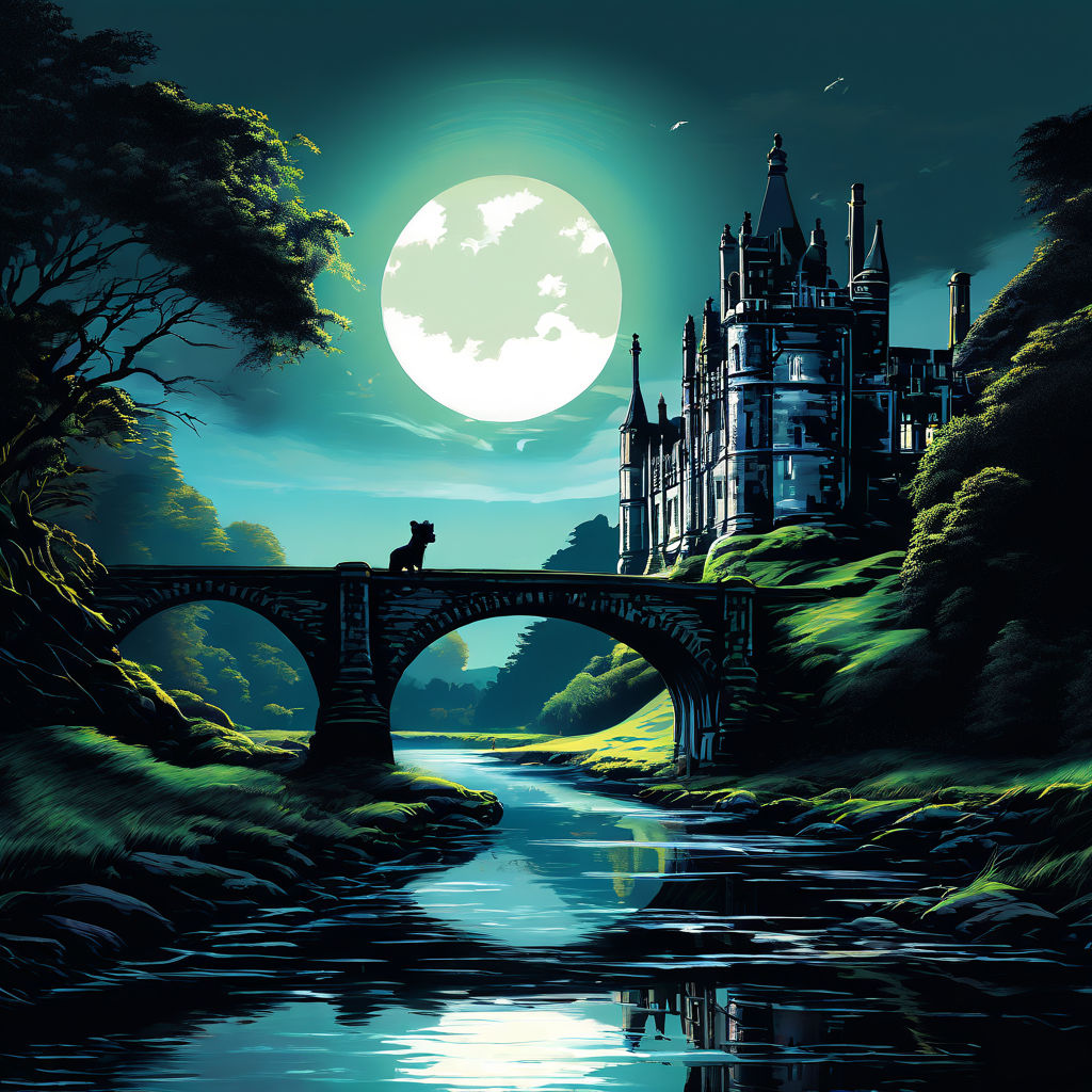 Illustrate the enigmatic phenomenon of Overtoun Bridge in Sc... by ...