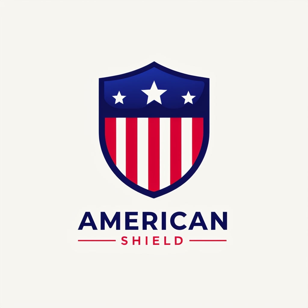 Patriotic American Shield Minimalist Logo Design