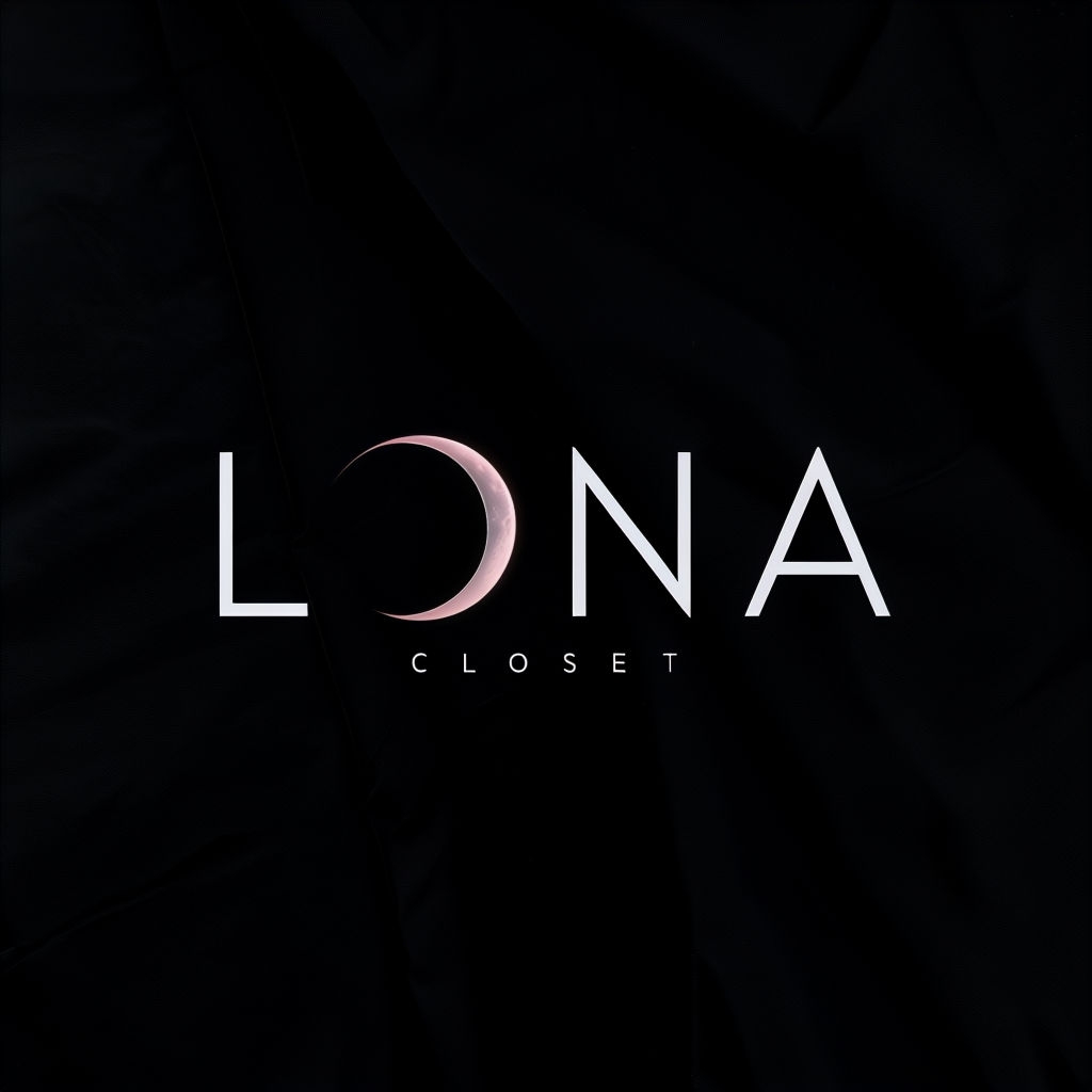 Minimalist LONA Logo Design with Crescent Moon Element Logo