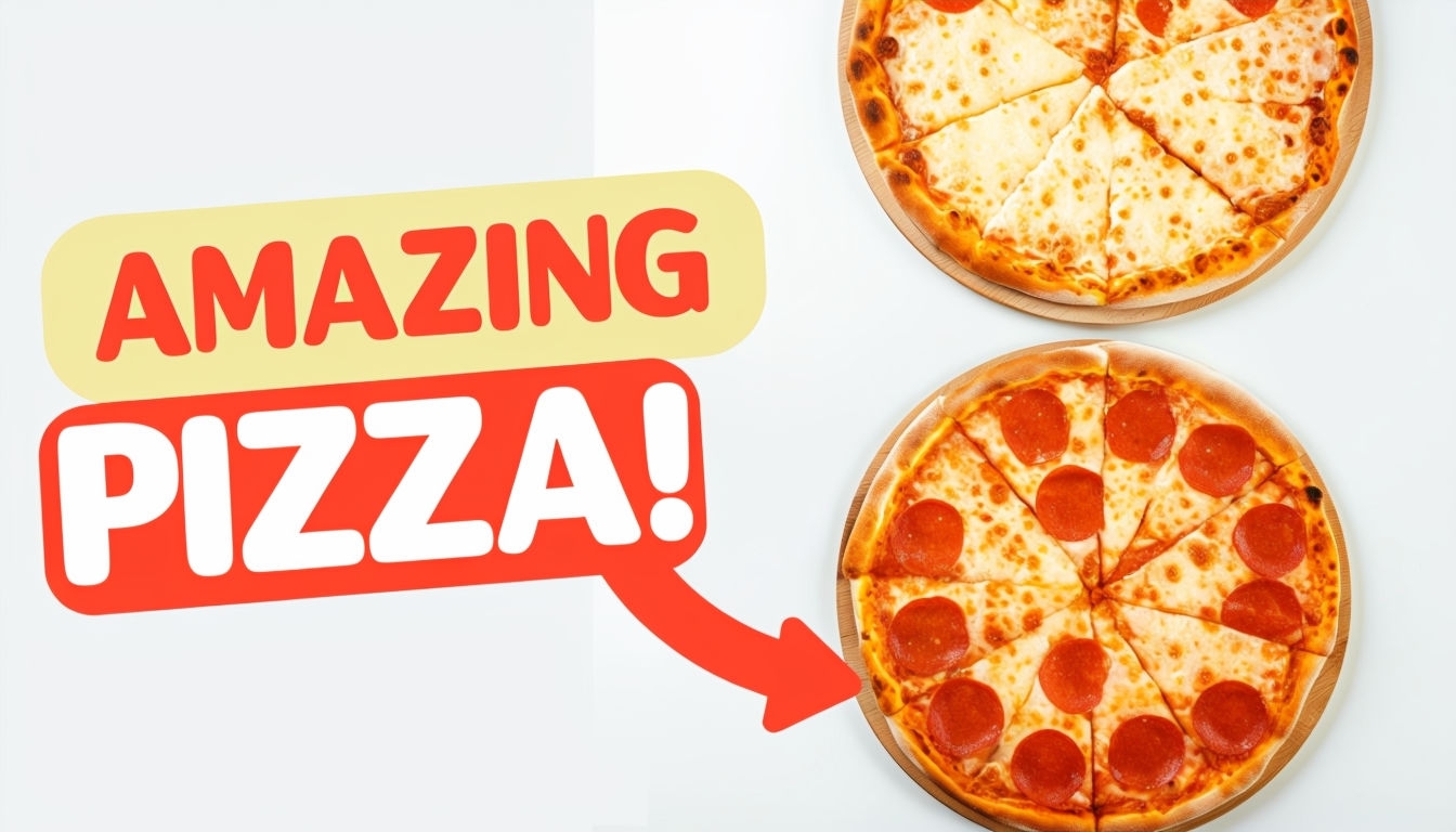 Vibrant Amazing Pizza YouTube Thumbnail Design for Social Media Post