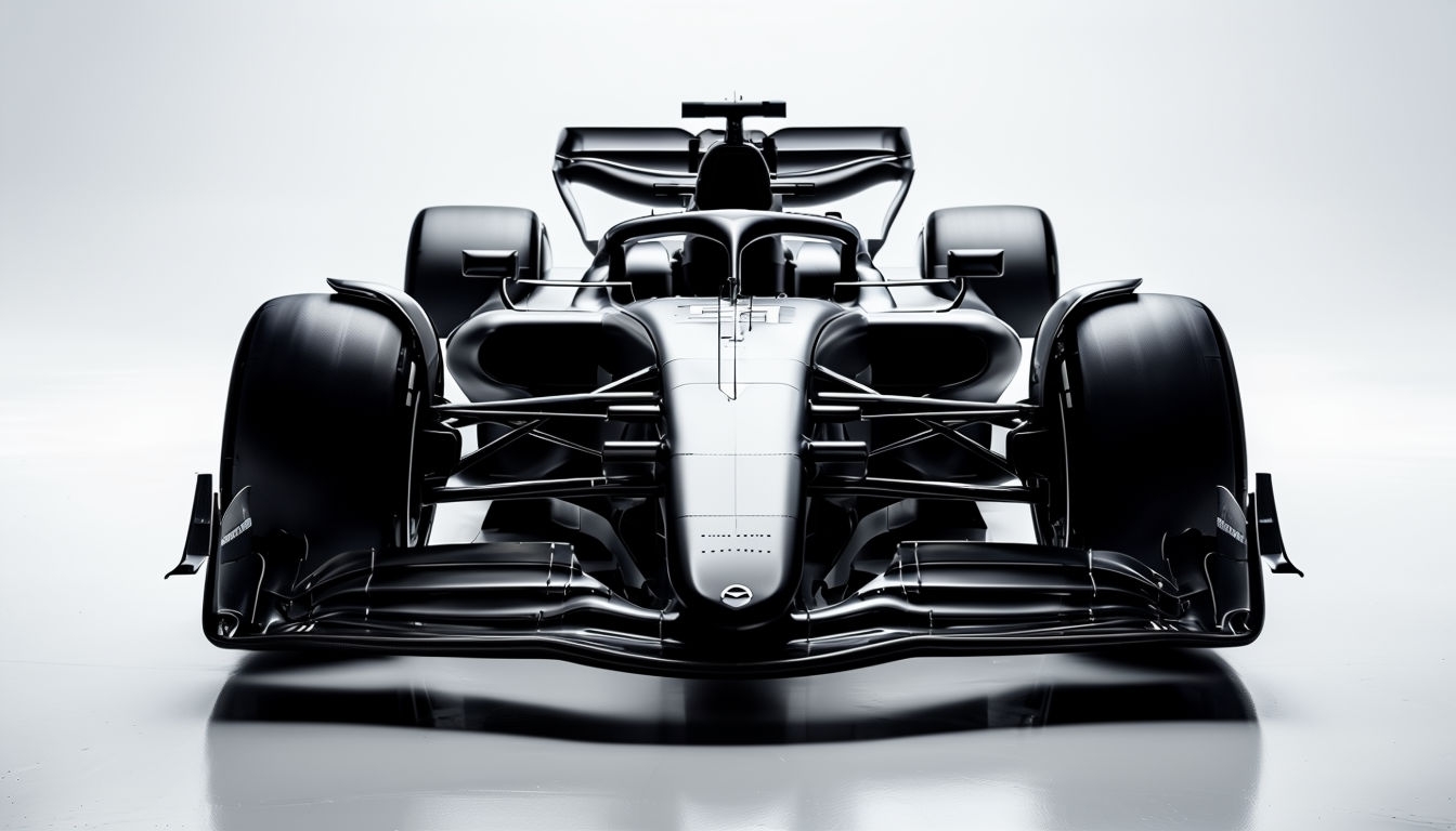 Sleek Modern Formula 1 Racing Car Silhouette Virtual Background
