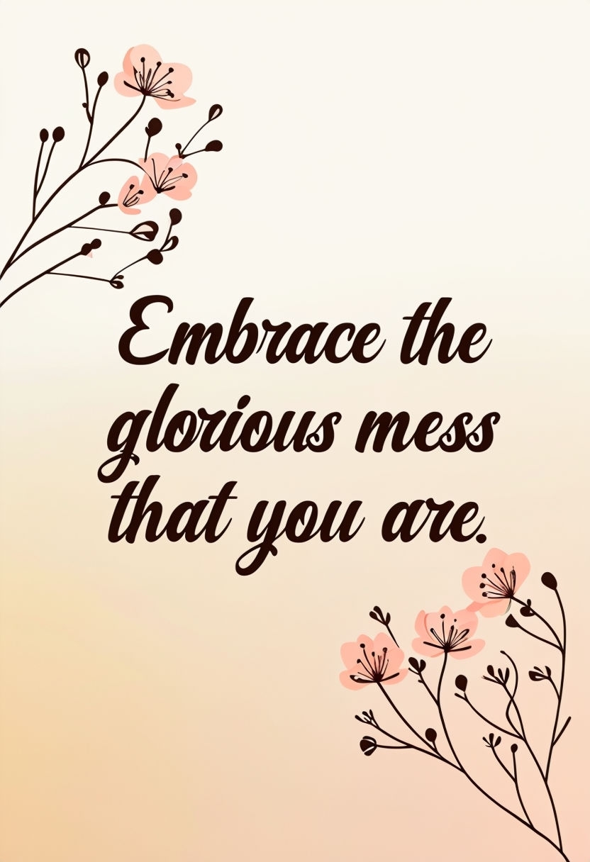 Inspirational Embrace the Glorious Mess Poster Design