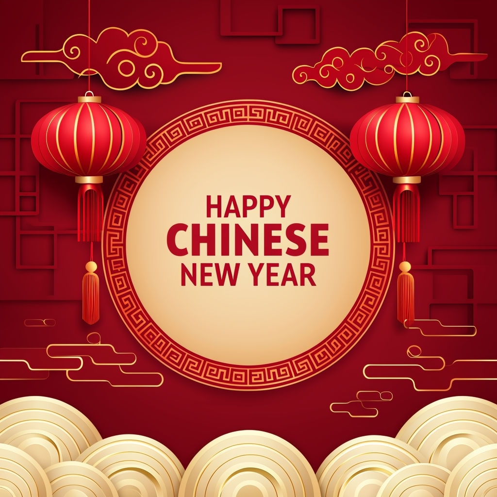 Elegant Chinese New Year Greeting Card Design for 2023 Social Media Post