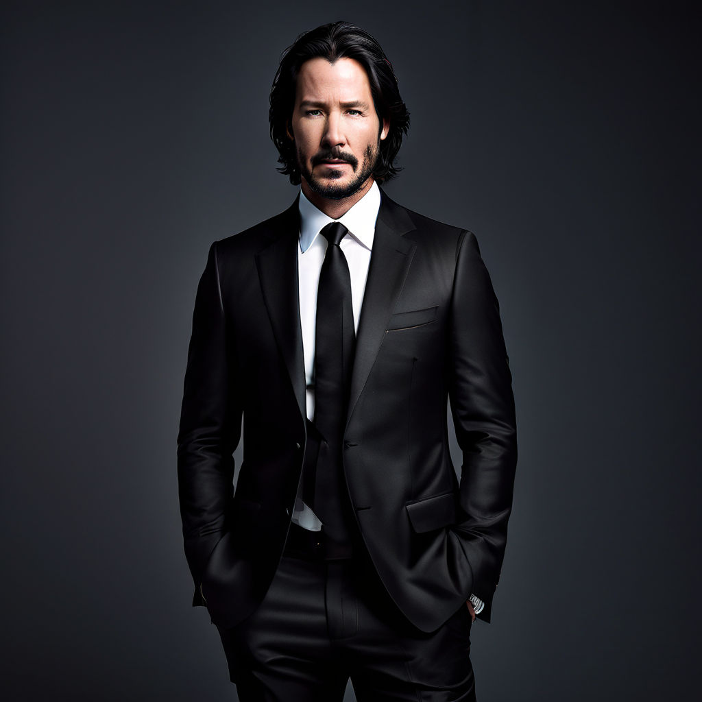 Create a full body picture of keanu reeves in a suit by Tanja ...