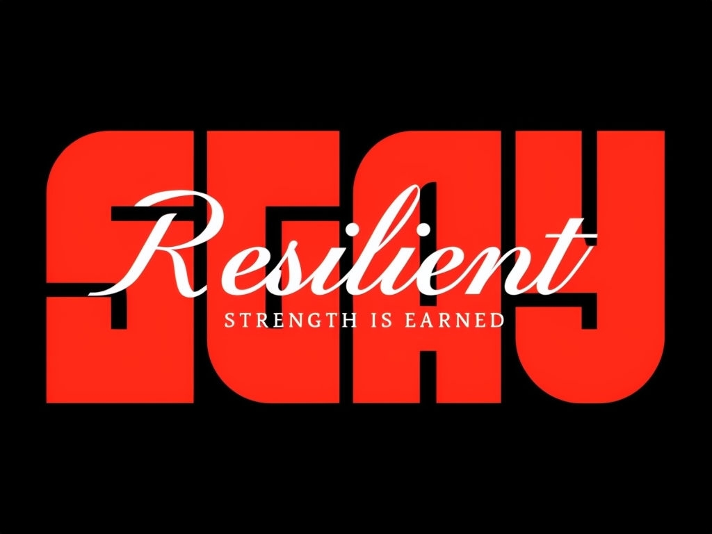 Resilient Stay Strong Motivational Typography T-Shirt
