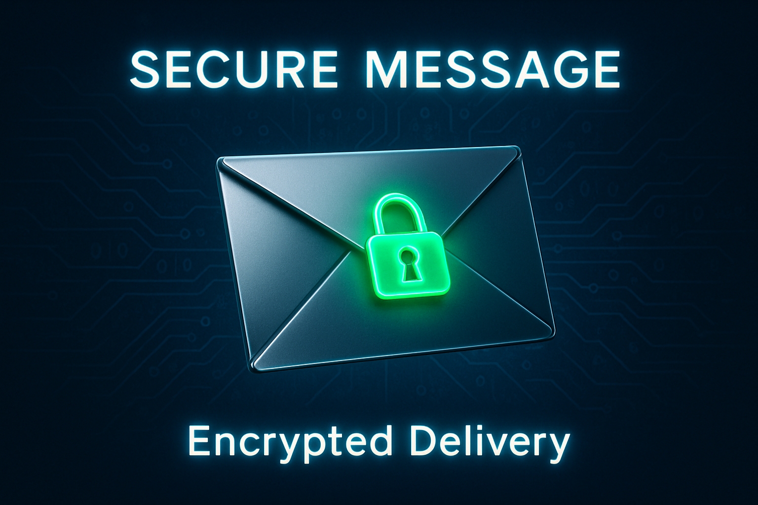 Secure Email Delivery with Neon Padlock Illustration Social Media Post