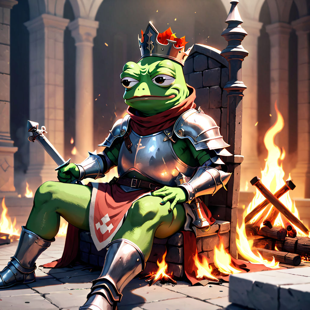 Pepe the frog dressed as a knight by Gold R6 - Playground