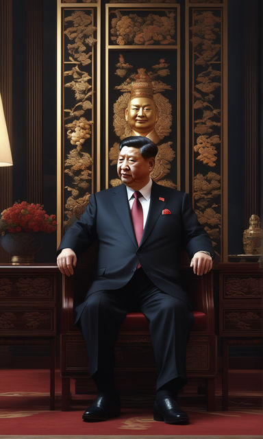 Xi Jinping sad and kept his hand on his head by Roobt Hook - Playground