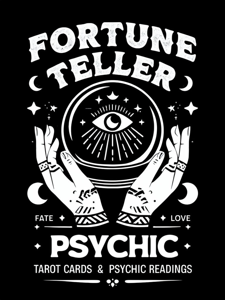 Mystical Fortune Teller Crystal Ball Graphic T-Shirt