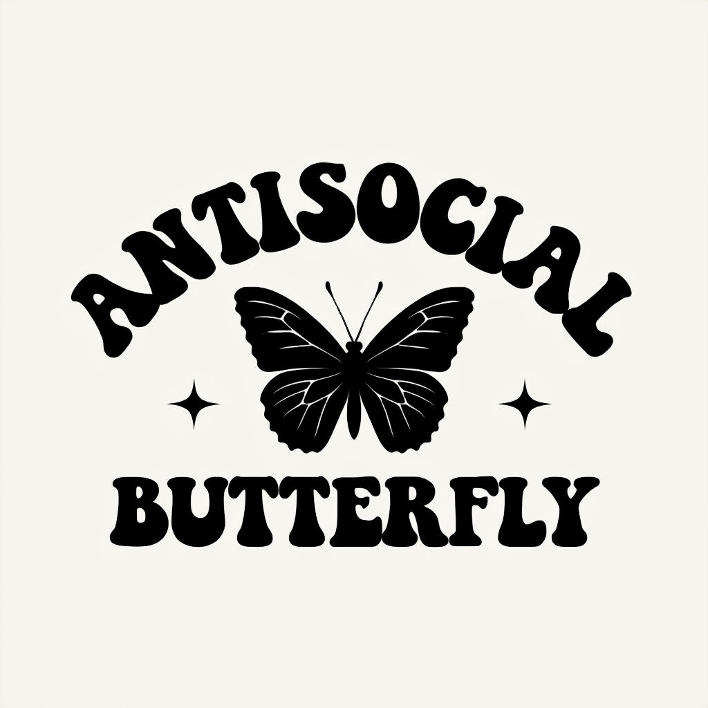 Antisocial Butterfly Minimalist Graphic Design Mug