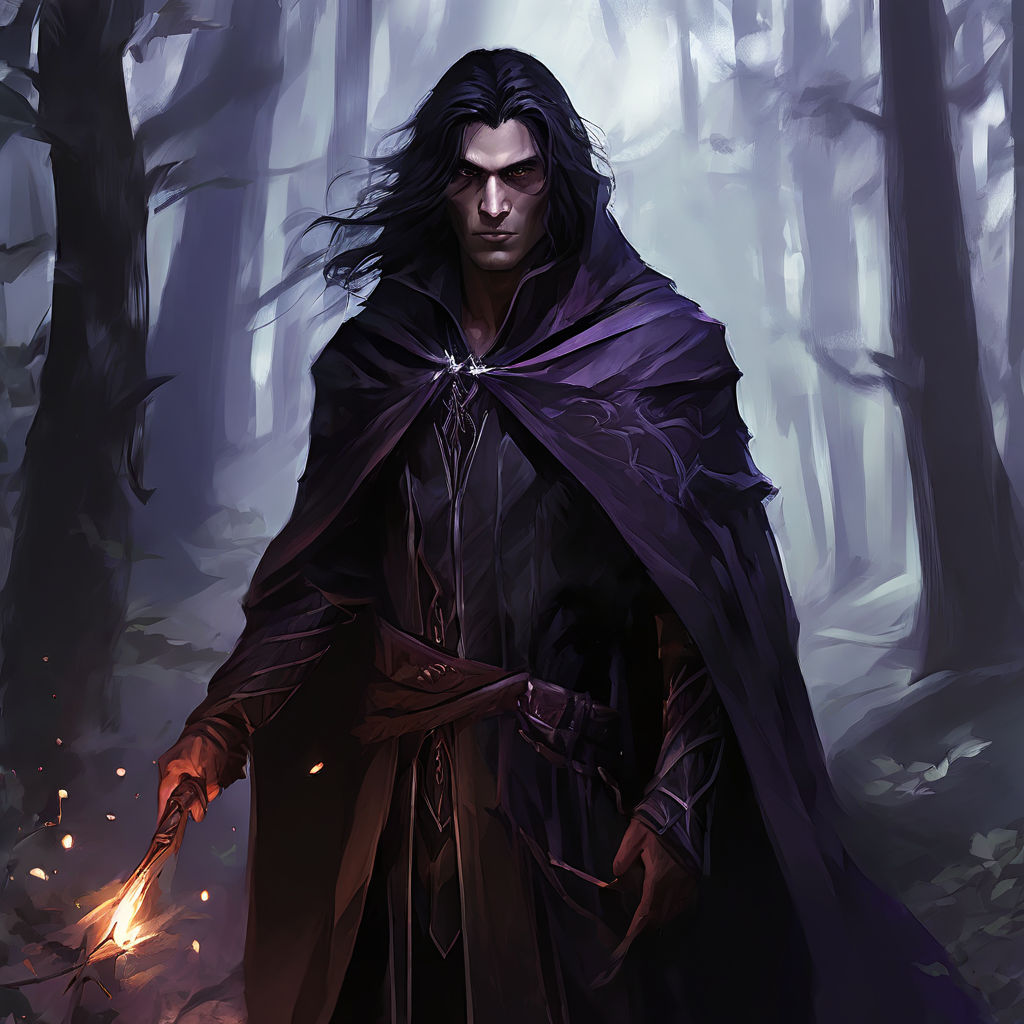 Male half drow sorcerer by Thomas Krechel - Playground