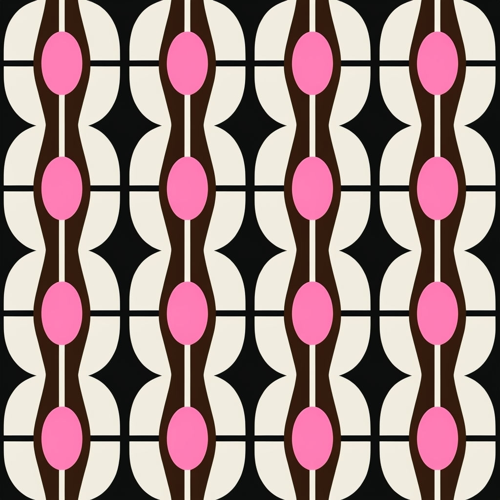 Modern Geometric Circular Pattern with Bold Color Contrast Seamless Patterns