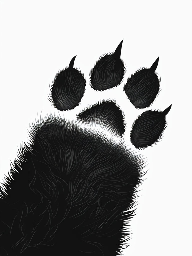 Minimalist Black and White Artistic Animal Paw Print Mobile Wallpaper