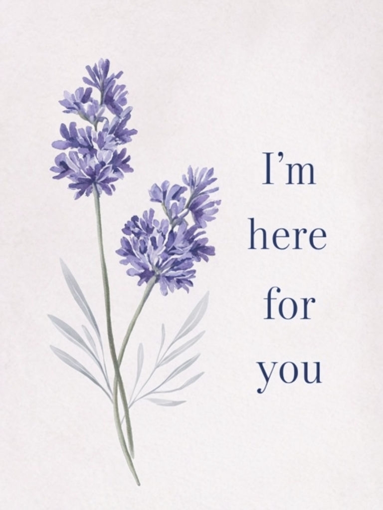 Elegant Lavender Flowers with Supportive Message Card