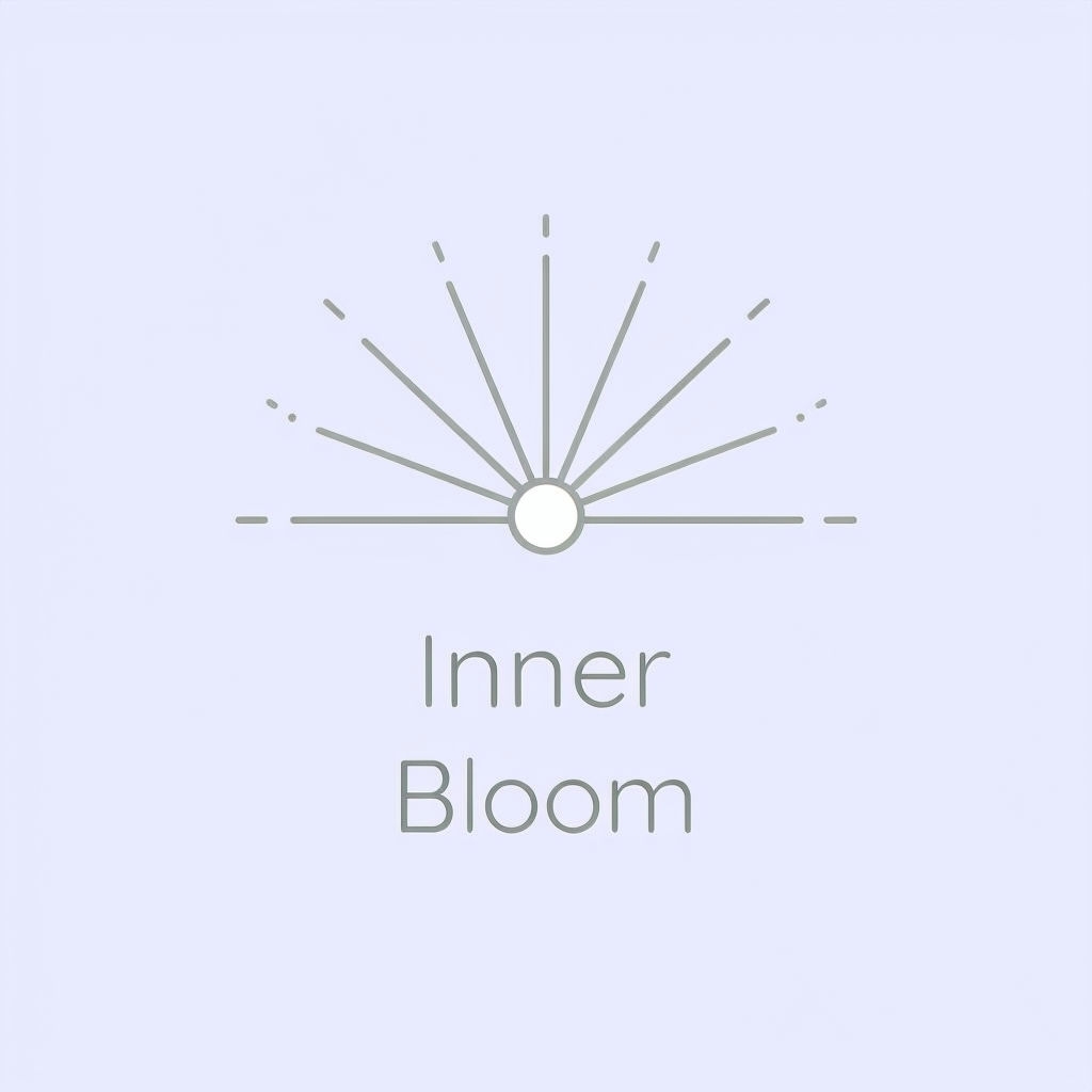Minimalist Japandi Inner Bloom Logo for Meditation App Design