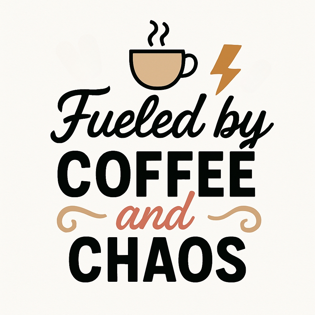 Fueled by Coffee and Chaos Playful Graphic Design Mug