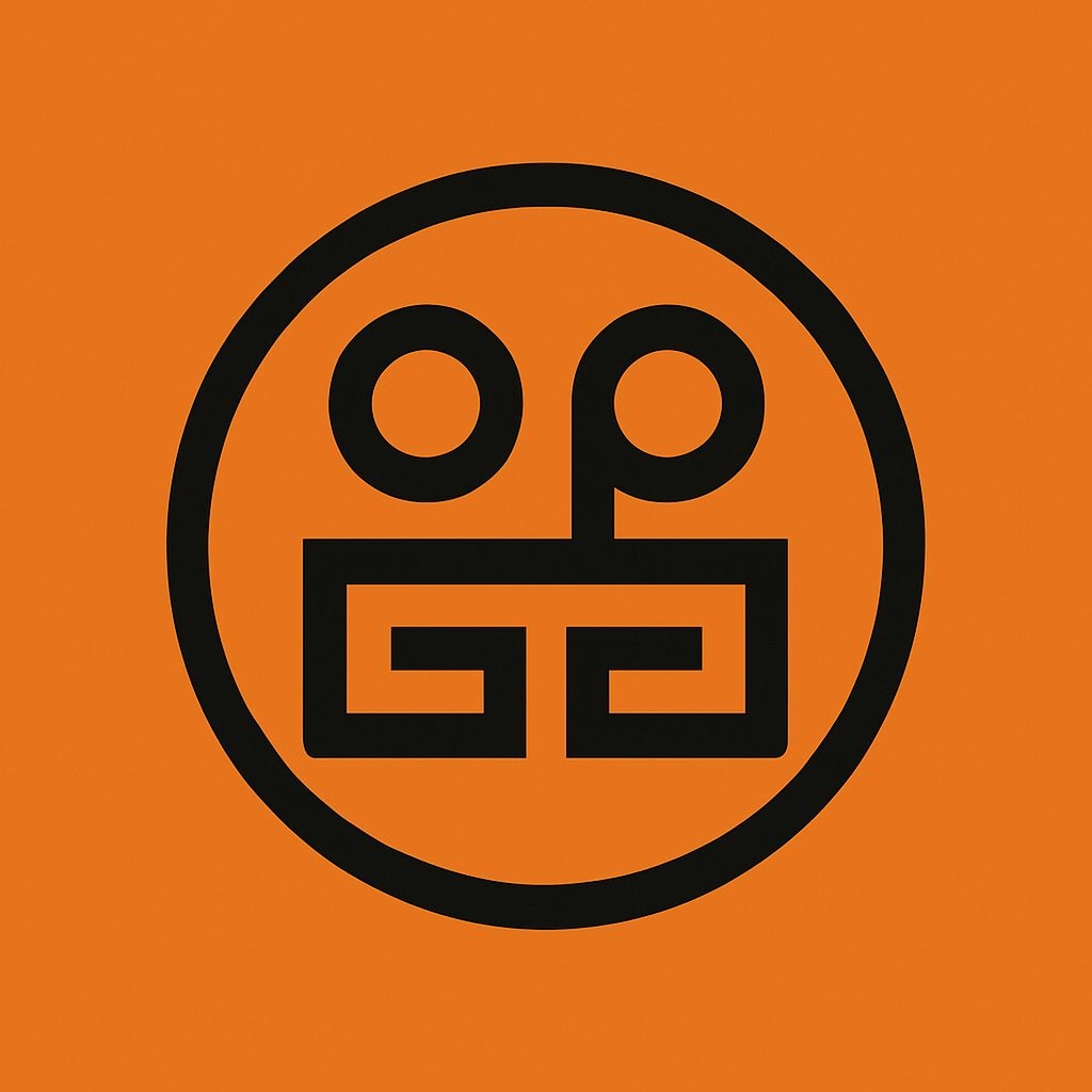 Minimalist Black Geometric Symbol with Circular Border Logo