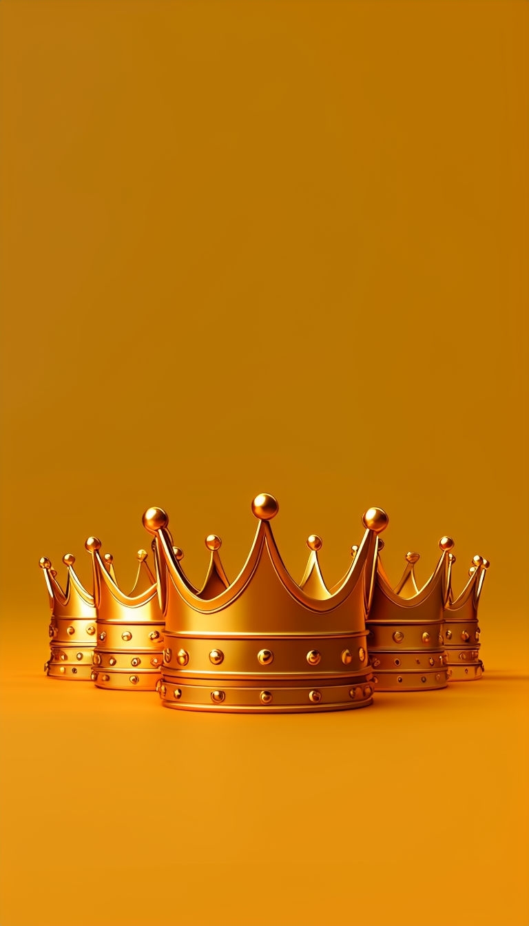 Golden Crown Arrangement on Amber Background Phone Case Cover