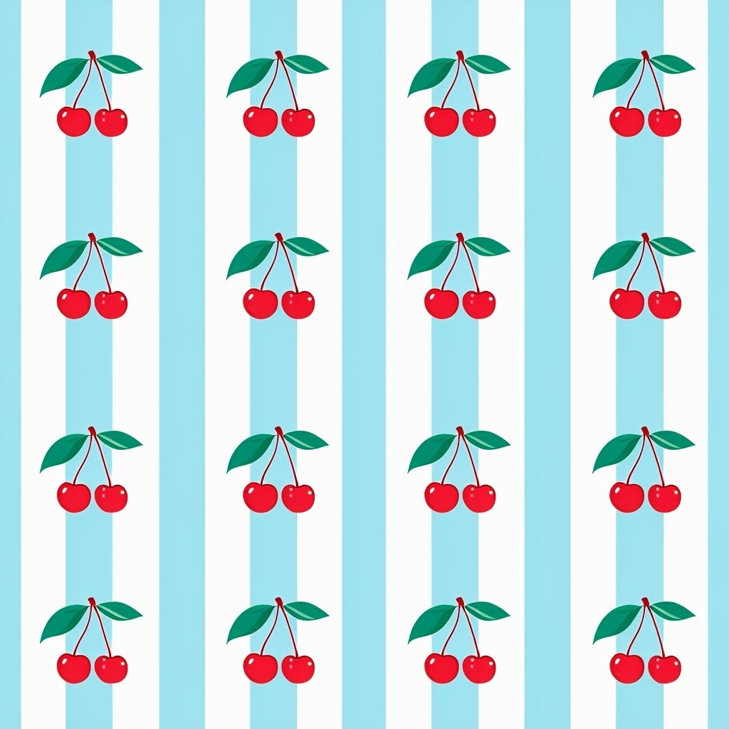 Light Blue and Cherry Vertical Stripes Minimalist Pattern Seamless Pattern