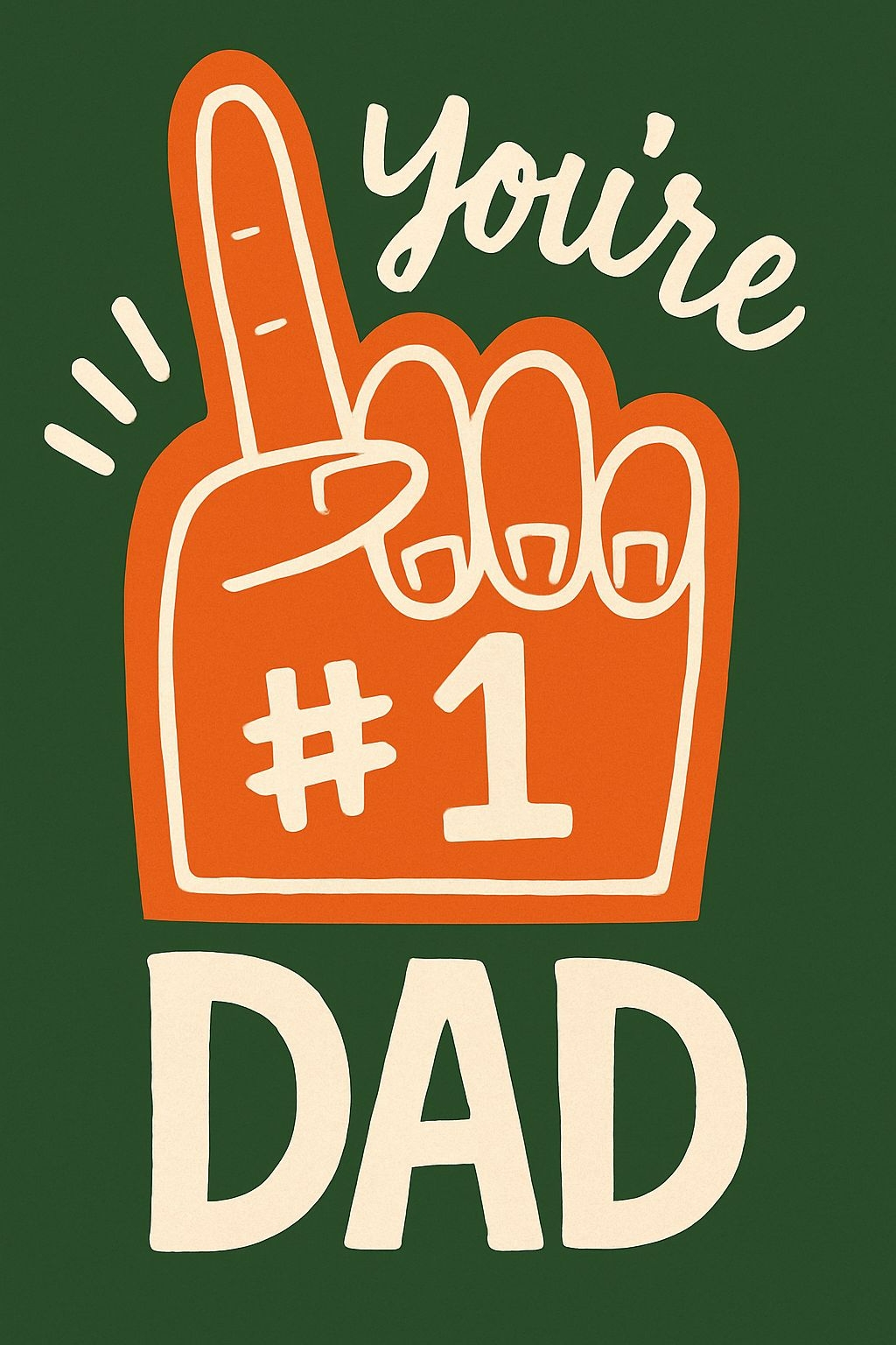 Stylized Orange Hand Graphic Design for Dad T-Shirt