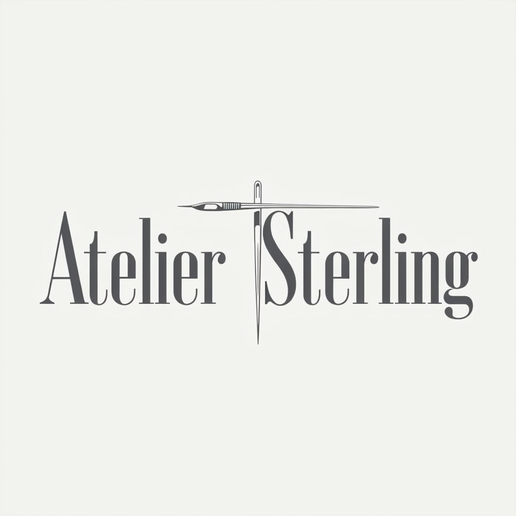 Elegant Minimalist Atelier Sterling Logo Design for Tailoring