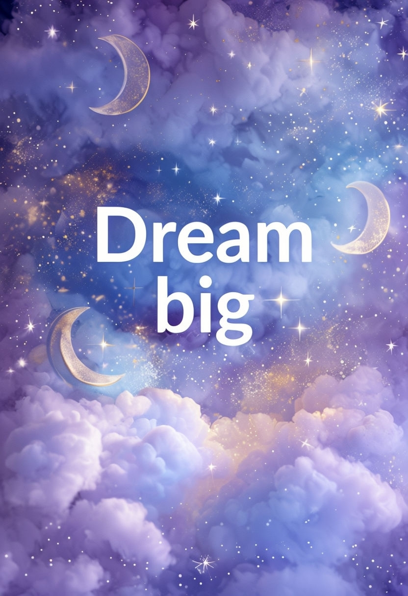 Dream Big Whimsical Clouds and Stars Inspirational Poster