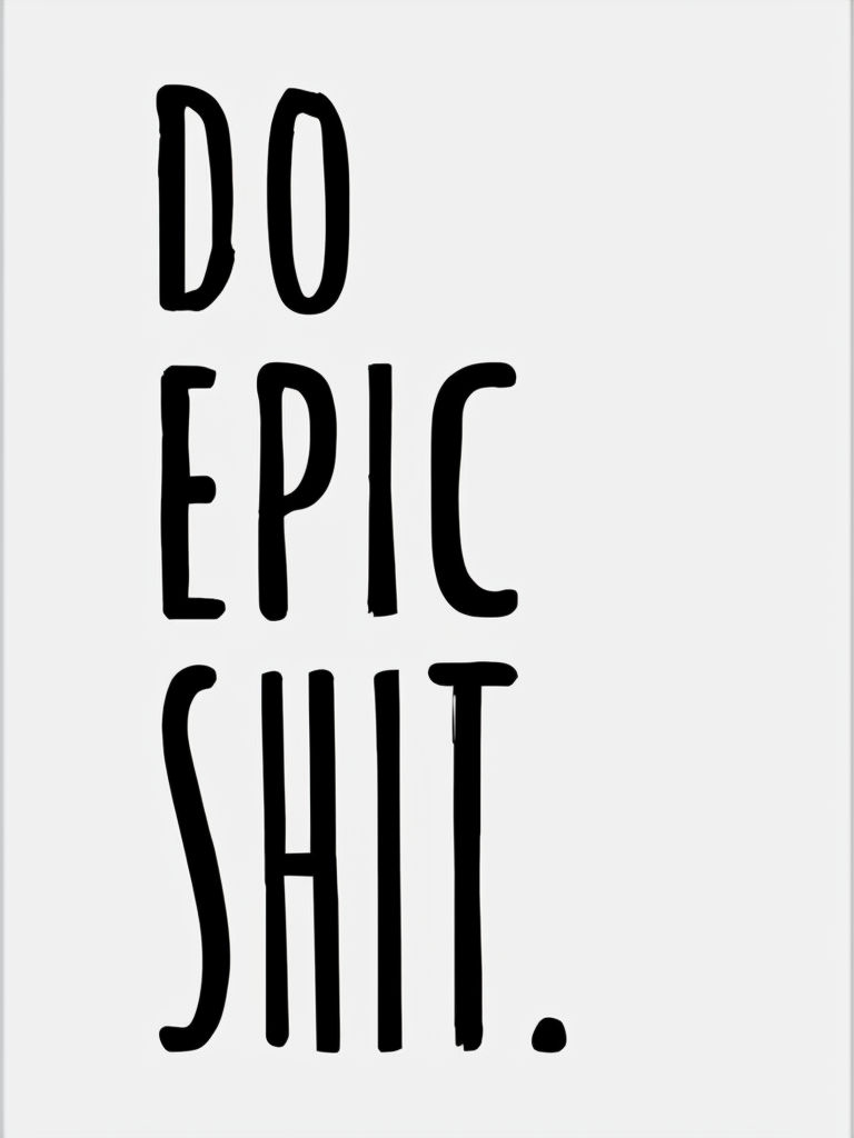 Bold Minimalist Do Epic Shit Motivational Poster