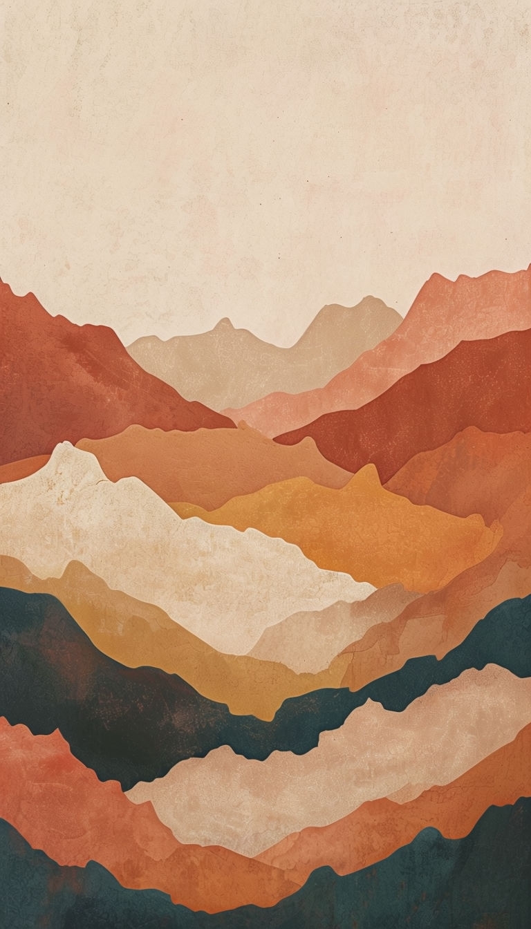 Textured Minimalist Mountain Landscape Illustration Phone Case Cover