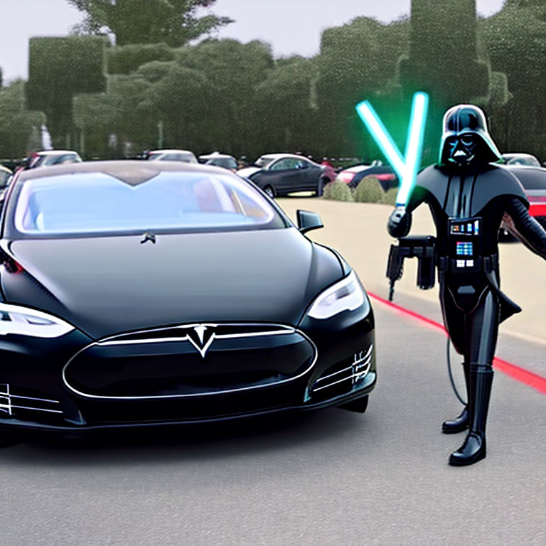 Darth vader driving a tesla by Hugo Silva - Playground