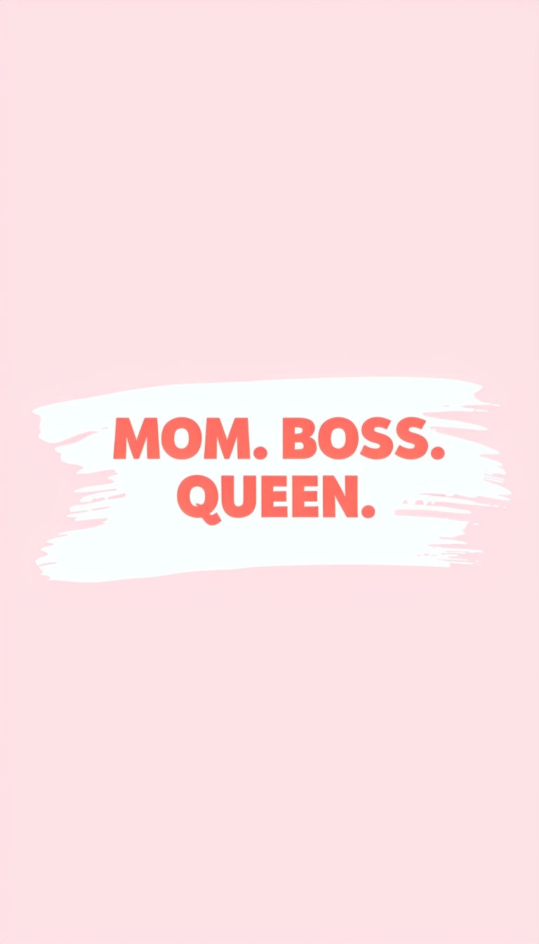Coral Pink MOM BOSS QUEEN Minimalist Graphic Phone Case Cover