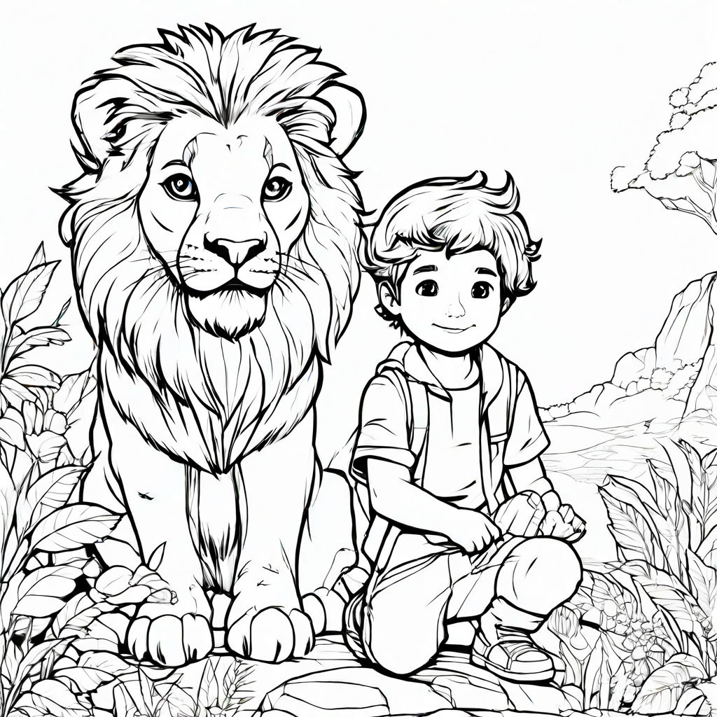 Black and white outline art for kids coloring book page a bo... by ...